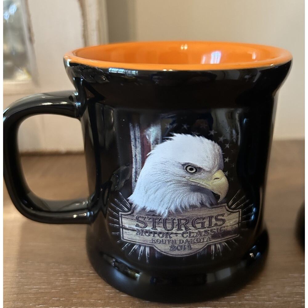 Set of 2 STURGIS 2014 Motor Classic Coffee Cup black orange Large Capacity Mugs